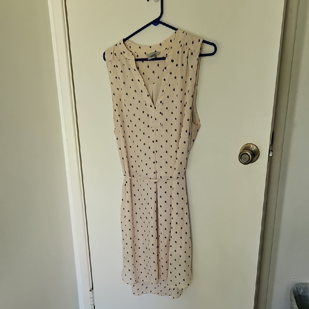 H&M Cream and Black Sleeveless Midi Dress